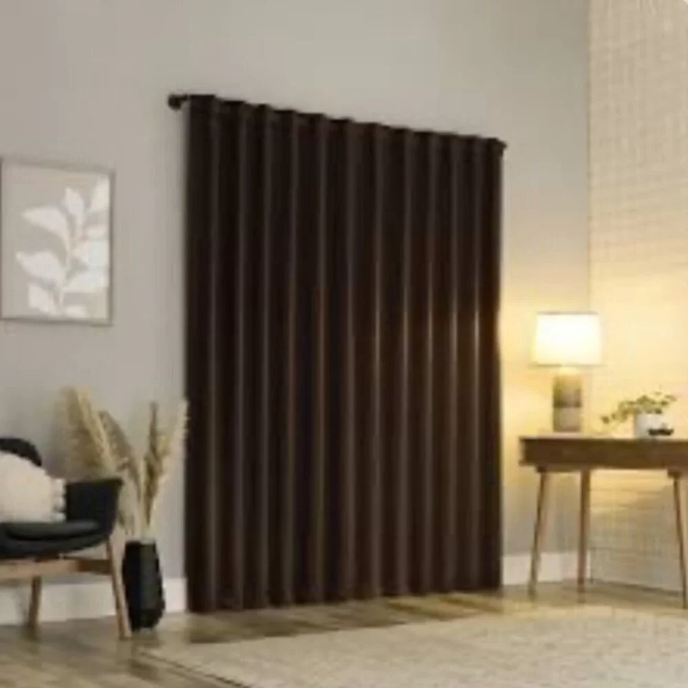 Sun Zero Faux Dupioni Silk Thermal Blackout Back Tab Curtain  50